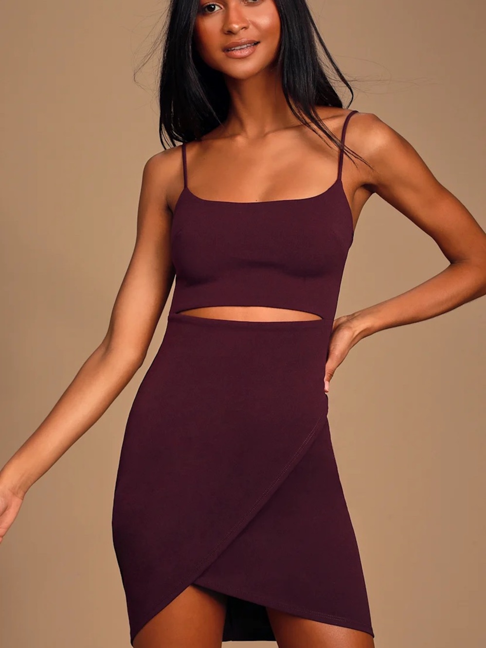 Lulus Cutout on The Town Plum Purple Cutout Bodycon Dress